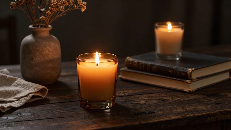 Candlelit scene from the Ashen Candle Co. demo site