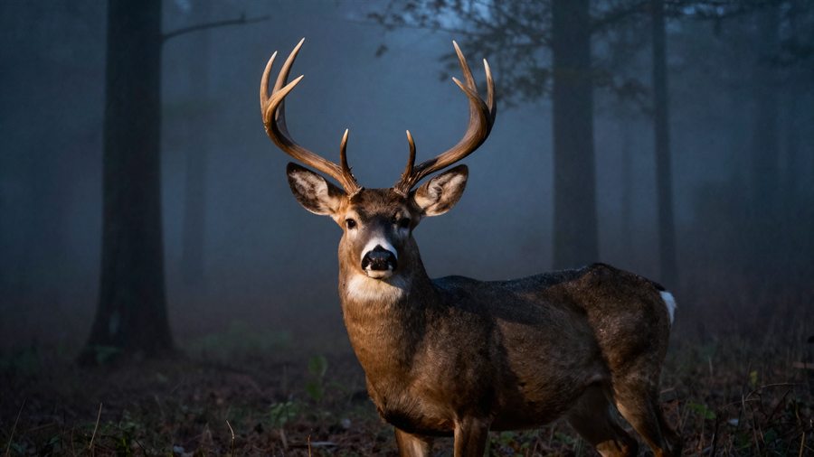 Hunter on a misty ridge at sunrise from the Blackpine Outfitters demo site